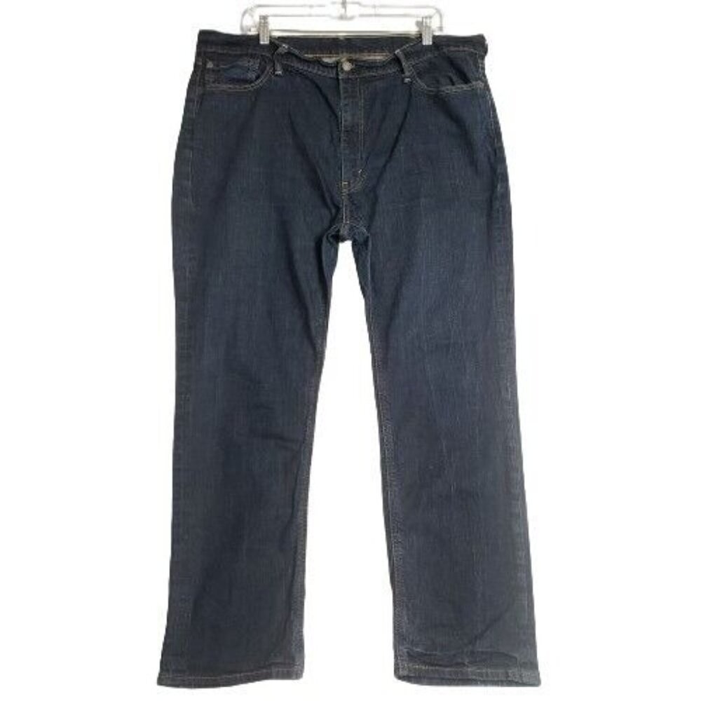 Levi's 541 Jeans Men's 42x32 Blue Dark Wash Straight Leg Fly Zip Regular Fit